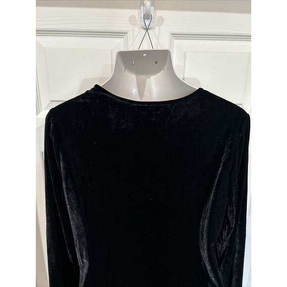 Stretch Black Velour Top Elegant Party Comfort Plus Size 1X Pajamagram - Picture 6 of 8